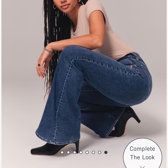 Abercrombie NWT Curve Love Ultra High Rise Stretch Flare Jean - Picture 3 of 11